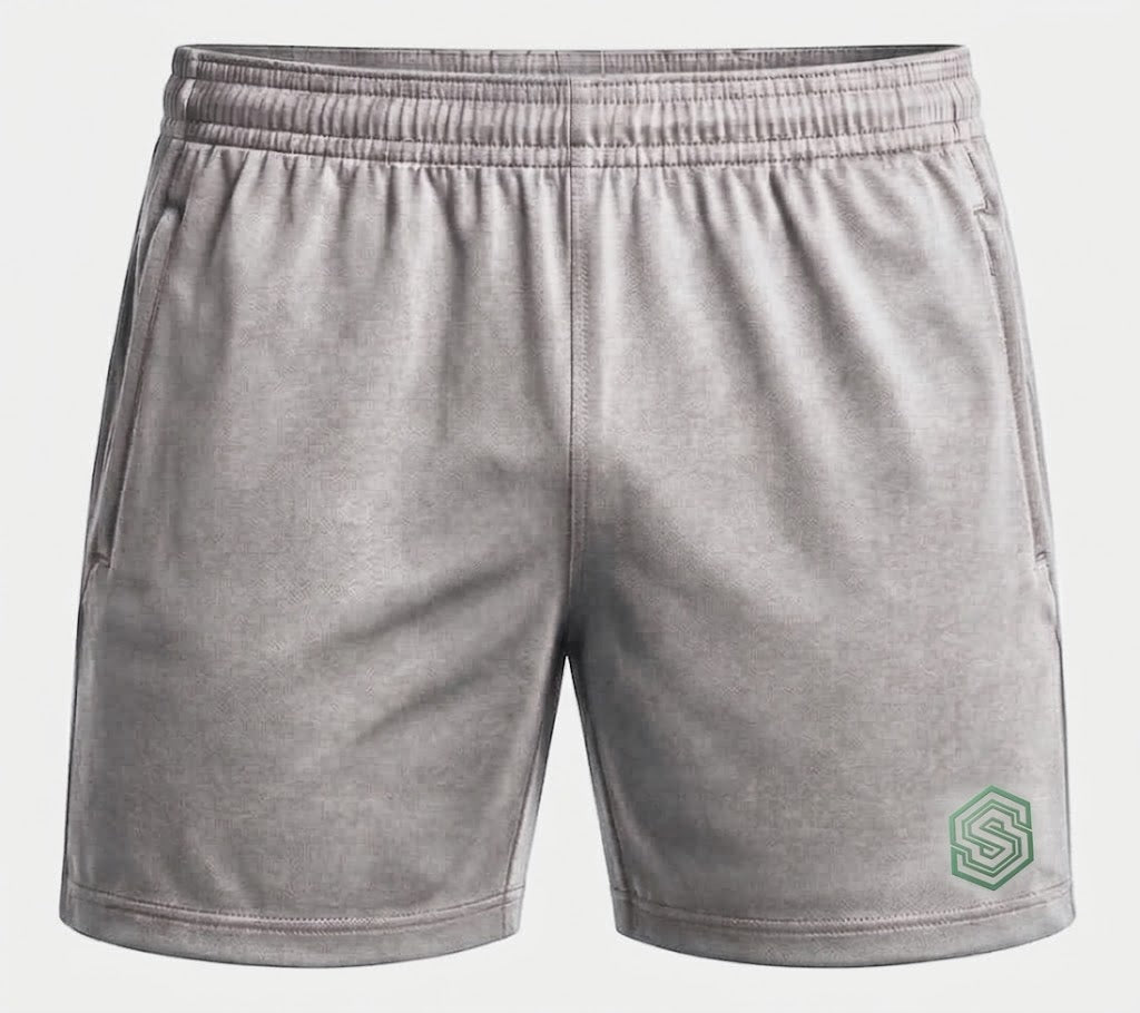 Performance Training Shorts – Charcoal Grey with Mint Green Embroidered Logo