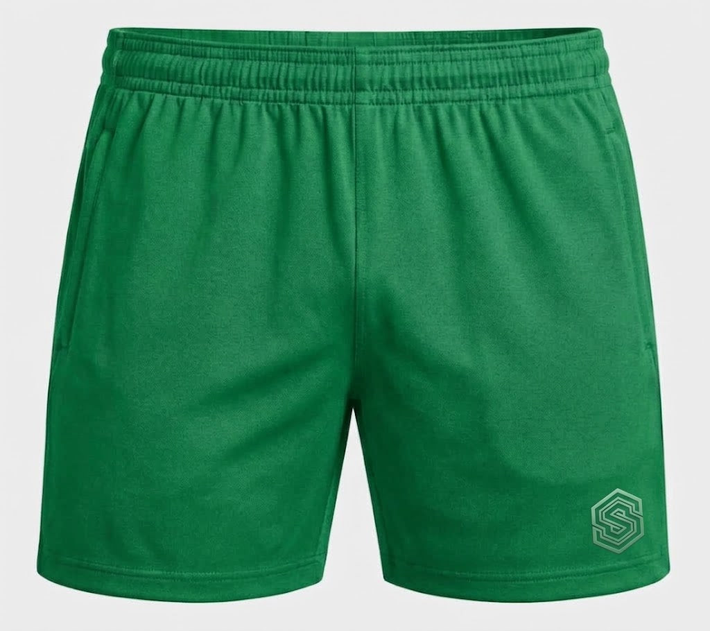 Performance Training Shorts – Charcoal Grey with Mint Green Embroidered Logo