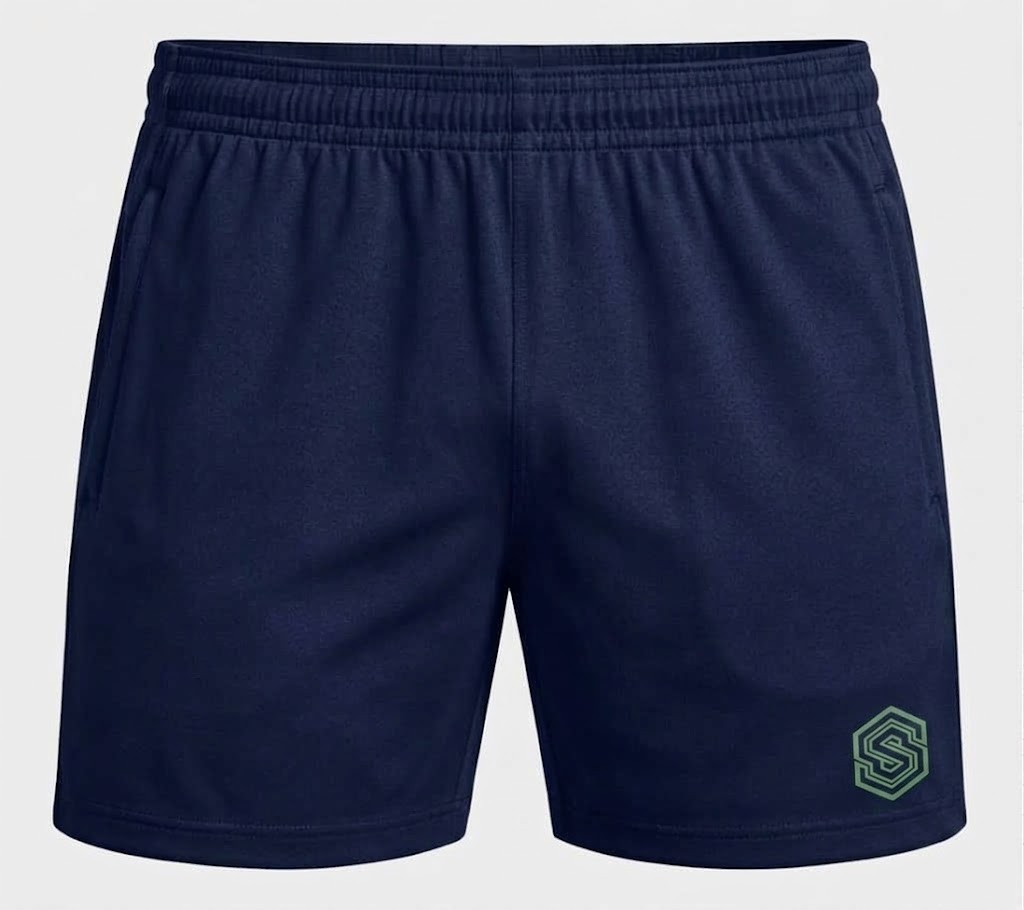 Performance Training Shorts – Charcoal Grey with Mint Green Embroidered Logo