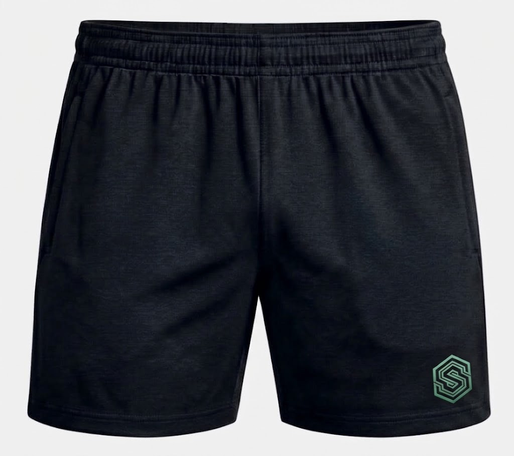 Performance Training Shorts – Charcoal Grey with Mint Green Embroidered Logo