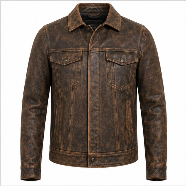 SWARCH HeritageForge Distressed Leather Jacket