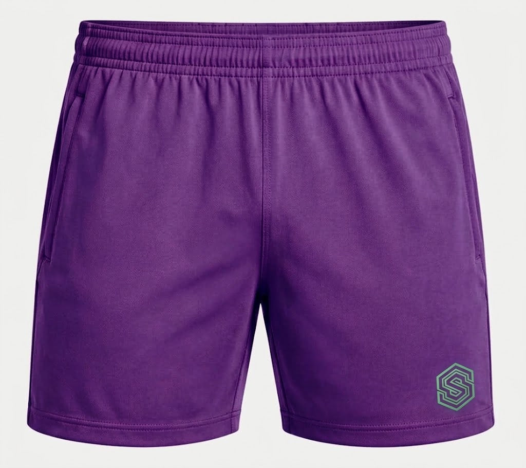 Performance Training Shorts – Charcoal Grey with Mint Green Embroidered Logo