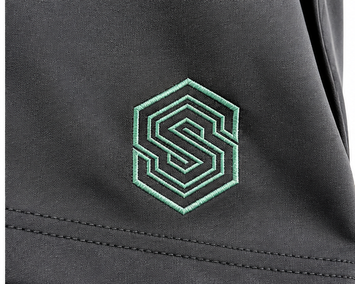 Performance Training Shorts – Charcoal Grey with Mint Green Embroidered Logo