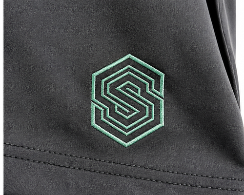 Performance Training Shorts – Charcoal Grey with Mint Green Embroidered Logo